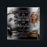 Stylish Funeral Memorial Before & After Photo 15 Cm Square Badge<br><div class="desc">Honour cherished memories with this gorgeous stylish before and after button. Featuring two photographs of your loved one—one from their youth, and one from later years—this elegant keepsake includes the heading 'In loving memory, ' their name or relation in a handwritten calligraphy script font, and their special dates. Perfect for...</div>