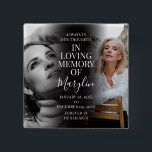 Stylish Funeral Memorial Before & After Photo 15 Cm Square Badge<br><div class="desc">Honour cherished memories with this gorgeous stylish before and after button. Featuring two photographs of your loved one—one from their youth, and one from later years—this elegant keepsake includes the heading 'In loving memory, ' their name or relation in a handwritten calligraphy script font, and their special dates. Perfect for...</div>