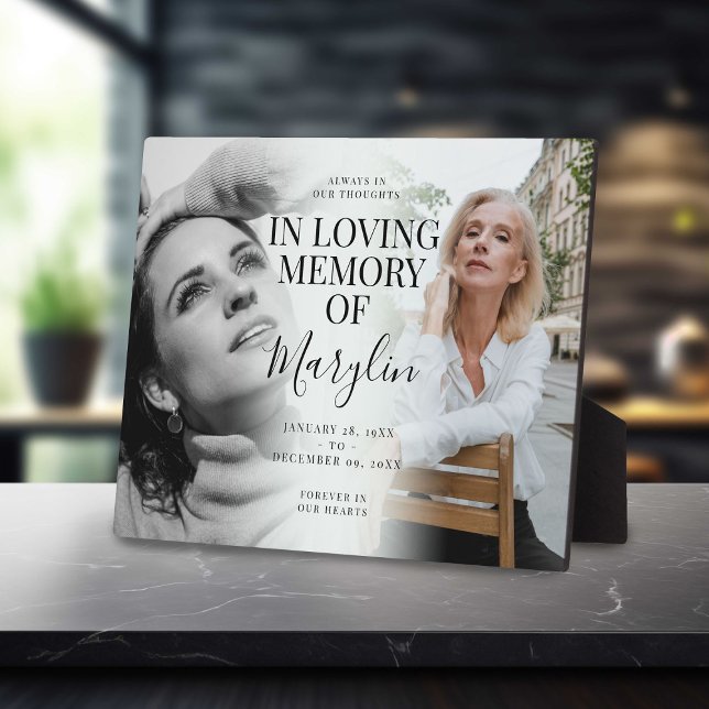 Stylish Funeral Memorial Before & After Photo Plaque (Creator Uploaded)