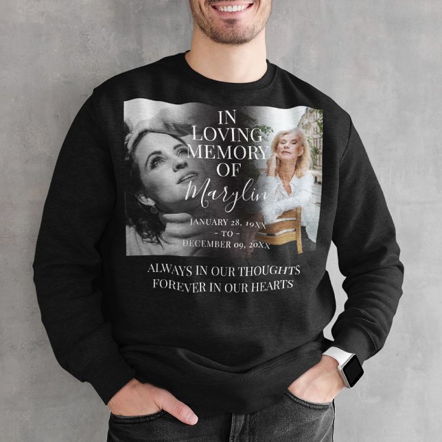 Stylish Funeral Memorial Before & After Photo Sweatshirt (Creator Uploaded)