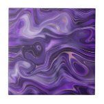 Stylish Funky Groovy Purple Curves Marble 1-6 Ceramic Tile<br><div class="desc">Looking to be a little different and original? This modern funky groovy purple marble mimic curves print wall ceramic tile is just what you need. Available in two sizes 4.25 x 4.25 and 6 x 6 inches. Please note that this is a flat colour print and is not an actual...</div>