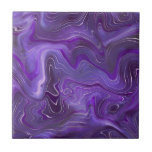 Stylish Funky Groovy Purple Curves Marble 2-6 Ceramic Tile<br><div class="desc">Looking to be a little different and original? This modern funky groovy purple marble mimic curves print wall ceramic tile is just what you need. Available in two sizes 4.25 x 4.25 and 6 x 6 inches. Please note that this is a flat colour print and is not an actual...</div>