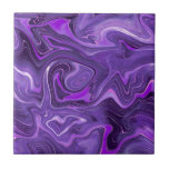 Stylish Funky Groovy Purple Curves Marble 3-6 Ceramic Tile<br><div class="desc">Looking to be a little different and original? This modern funky groovy purple marble mimic curves print wall ceramic tile is just what you need. Available in two sizes 4.25 x 4.25 and 6 x 6 inches. Please note that this is a flat colour print and is not an actual...</div>