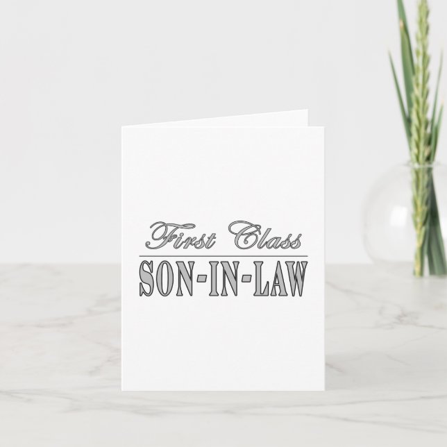Stylish Funny Gifts : First Class Son in Law Holiday Card (Front)