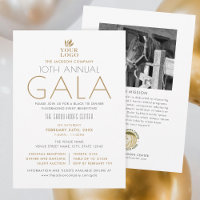 Stylish Gala Custom Event Logo Photo White Gold