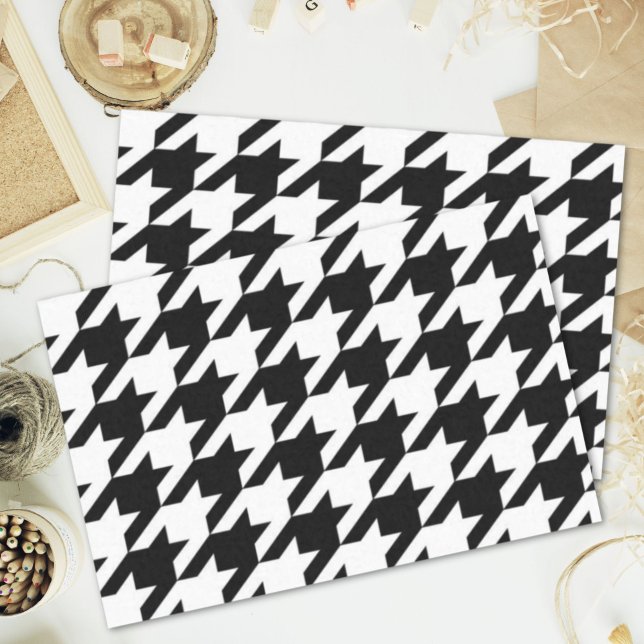stylish geometric black white houndstooth pattern tissue paper (stylish geometric black white houndstooth pattern tissue paper)