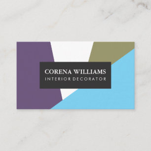 Stylish Geometric Cool Colour Blocks Business Card