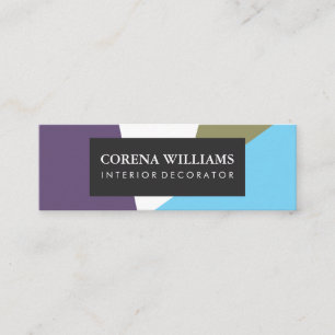 Stylish Geometric Cool Colour Blocks Mini Business Card