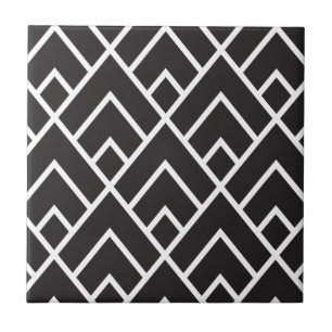 Stylish Geometric Diamond Grid Pattern Ceramic Tile