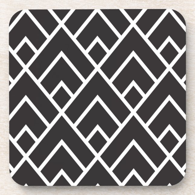 Stylish Geometric Diamond Grid Pattern Coaster (Front)