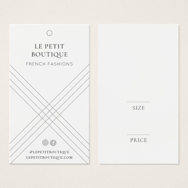 Stylish Geometric Grey Clothing Price Tag (Front & Back)