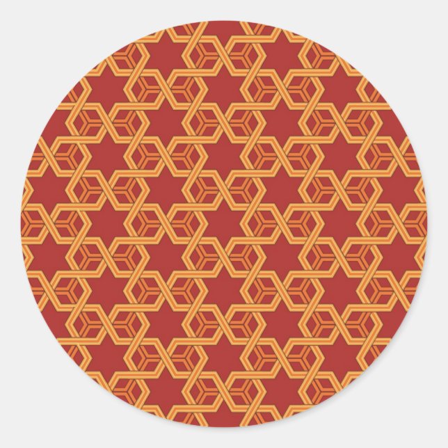 Stylish geometric ornament classic round sticker (Front)