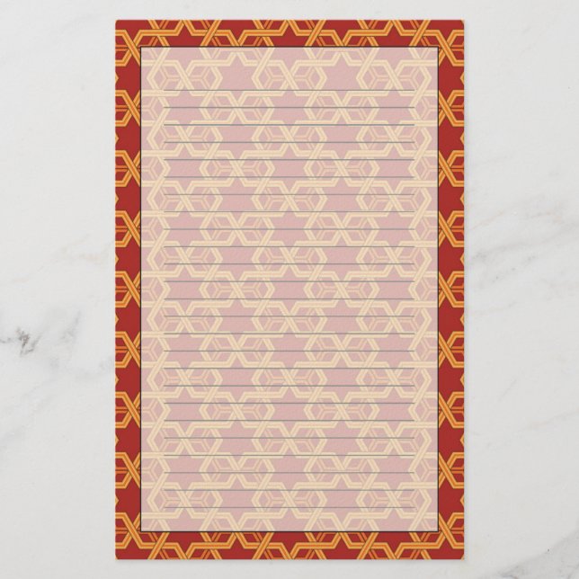 Stylish geometric ornament stationery (Front)