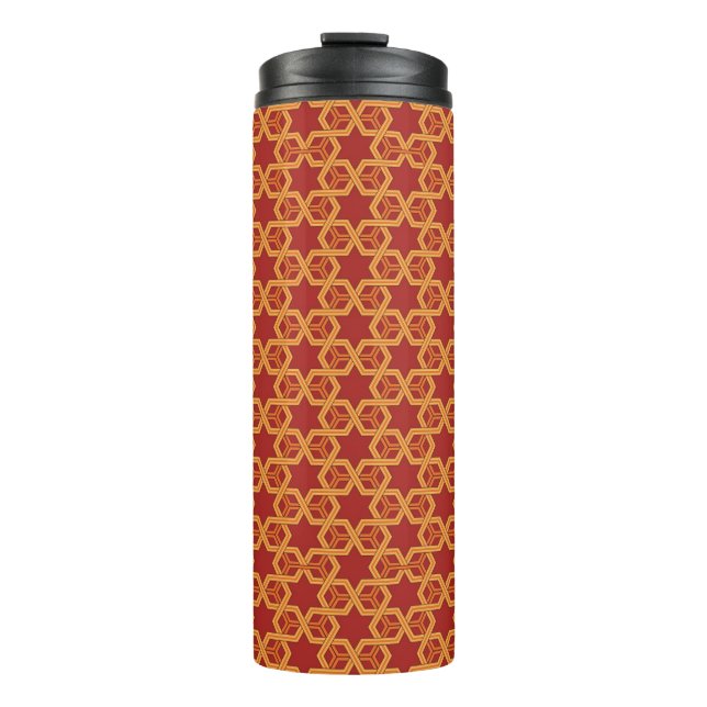 Stylish geometric ornament thermal tumbler (Front)