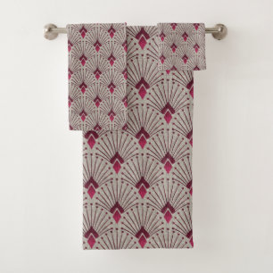 Stylish geometric pattern, art deco. bath towel set