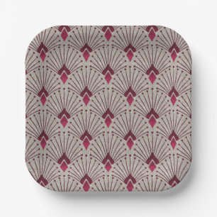 Stylish geometric pattern, art deco.  paper plate