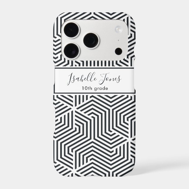 stylish geometric script personalised school   (Back)