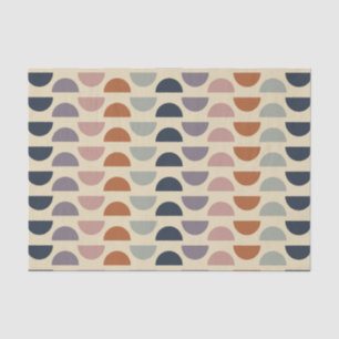 Stylish Geometric Shapes Pattern in Earthy Colours Tissue Paper