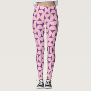 Stylish Geometric Shapes Pattern In Pink Colours   Leggings