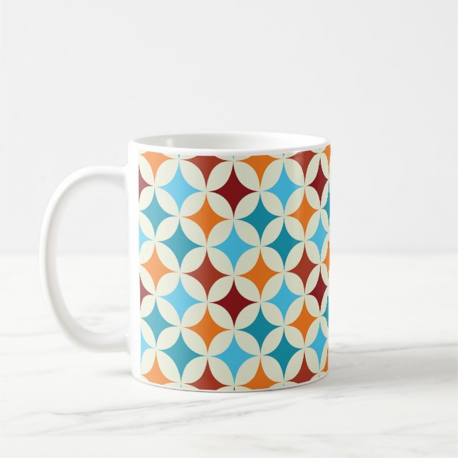 Stylish Geometric: Vintage Seamless Pattern Coffee Mug (Left)