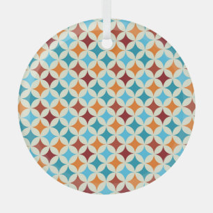 Stylish Geometric: Vintage Seamless Pattern Glass Tree Decoration