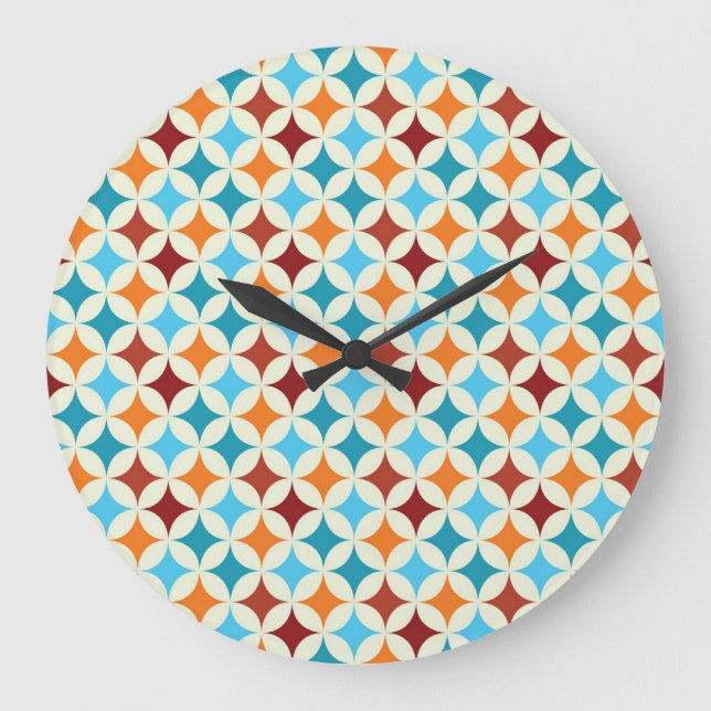 Stylish Geometric: Vintage Seamless Pattern Large Clock (Front)