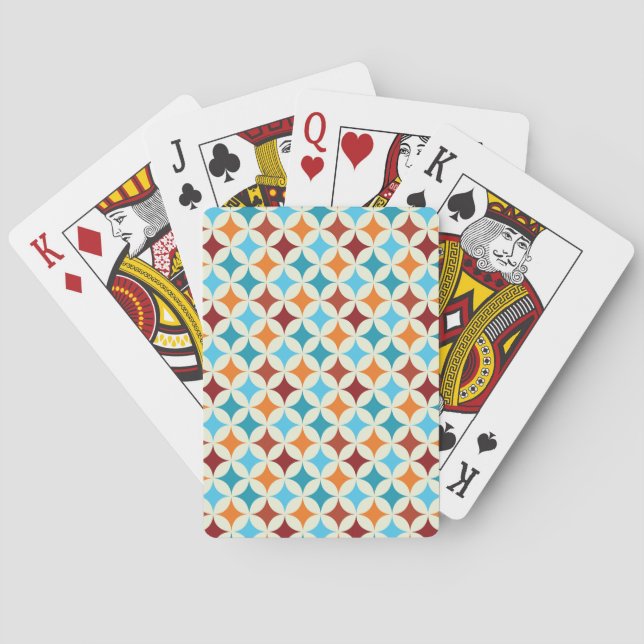 Stylish Geometric: Vintage Seamless Pattern Playing Cards (Back)