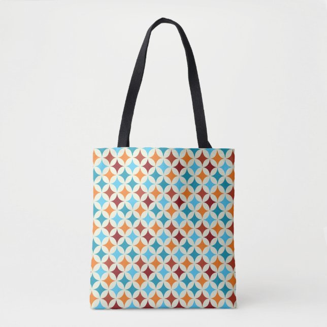 Stylish Geometric: Vintage Seamless Pattern Tote Bag (Front)