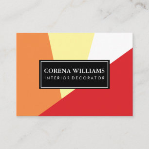 Stylish Geometric Warm Colour Blocks Business Card
