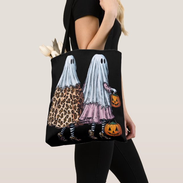 Stylish Ghost Duo Tote Bag (Close Up)