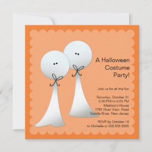 Stylish Ghost Halloween Party Invitation