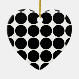 Stylish Gifts for Girls Black Polka Dots on White Ceramic Tree Decoration