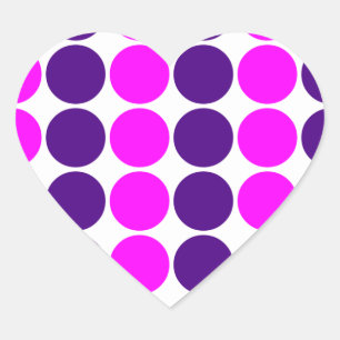 Stylish Gifts for Girls : Pink & Purple Polka Dots Heart Sticker