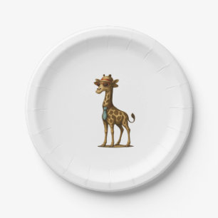 Stylish Giraffe Illustration. Girafe Styl�e Illust Paper Plate