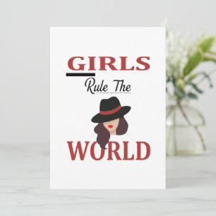 Stylish "Girls Rule The World" Feminist Empowermen Holiday Card