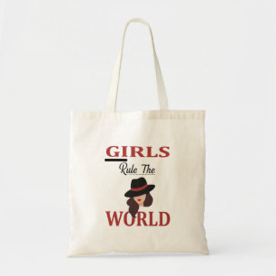Stylish "Girls Rule The World" Feminist Empowermen Tote Bag