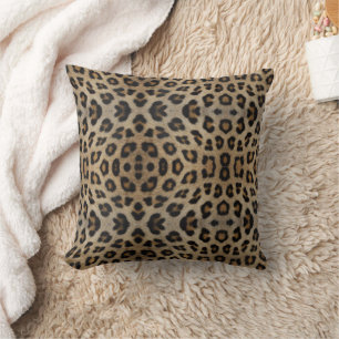 Stylish girly chic leopard fur animal print chic cushion