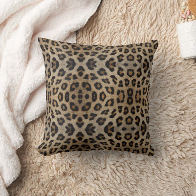 Stylish girly chic leopard fur animal print chic cushion (Blanket)