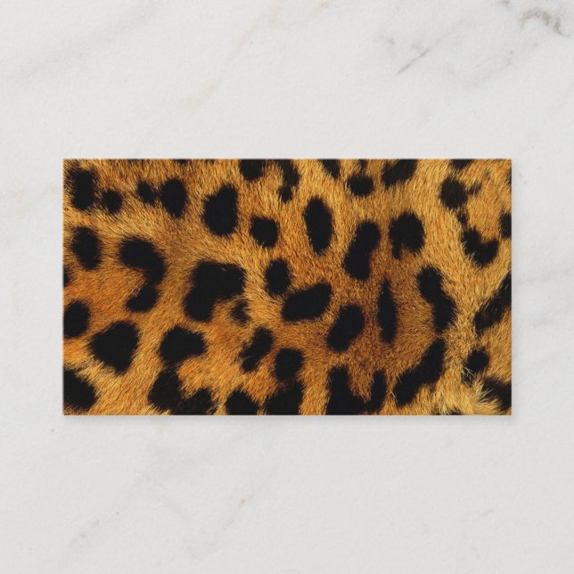stylish girly chic safari animal print leopard business card (Front)