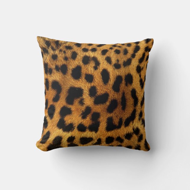 stylish girly chic safari animal print leopard cushion (Front)