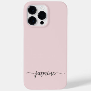 Stylish Girly Minimalist Blush Pink Name Script Case-Mate iPhone 14 Pro Max Case