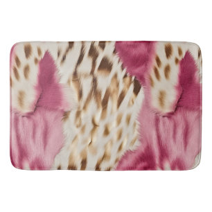 Stylish Girly Pink White Gold Zebra Bath Mat