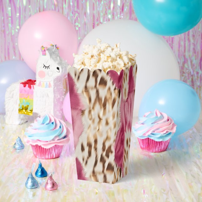 Stylish Girly Pink White Gold Zebra Birthday Favour Box (Party)