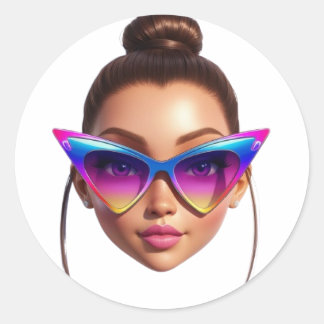 Stylish girly round sickers classic round sticker