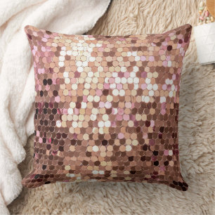 Stylish Glam Rose Gold Blush Pink Confetti Cushion