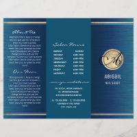 Stylish Glitter and Brushed Metal Trifold Brochure