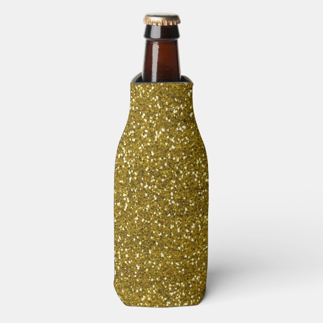 Stylish Glitter Gold Bottle Cooler (Bottle Front)