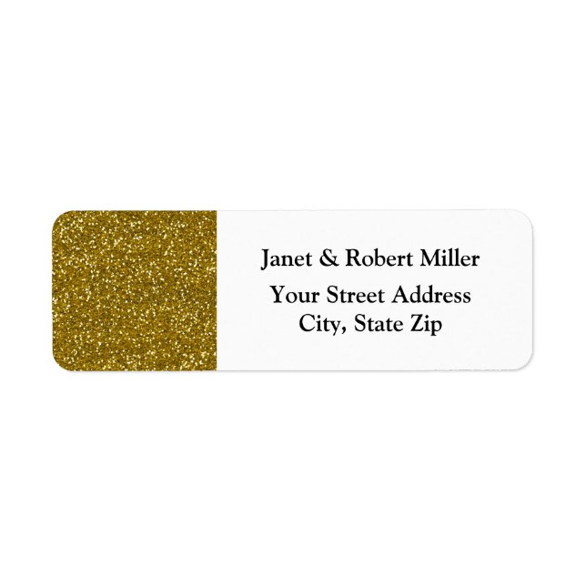 Stylish Glitter Gold Return Address Label (Front)