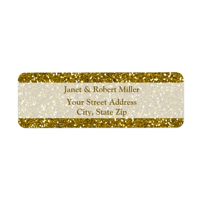Stylish Glitter Gold Return Address Label (Front)