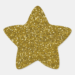 Stylish Glitter Gold Star Sticker